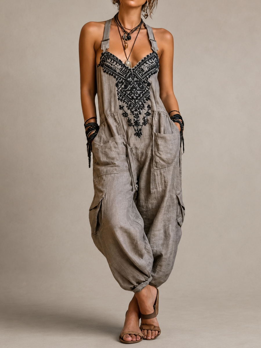 Ximena | Jumpsuit bohemio bordado