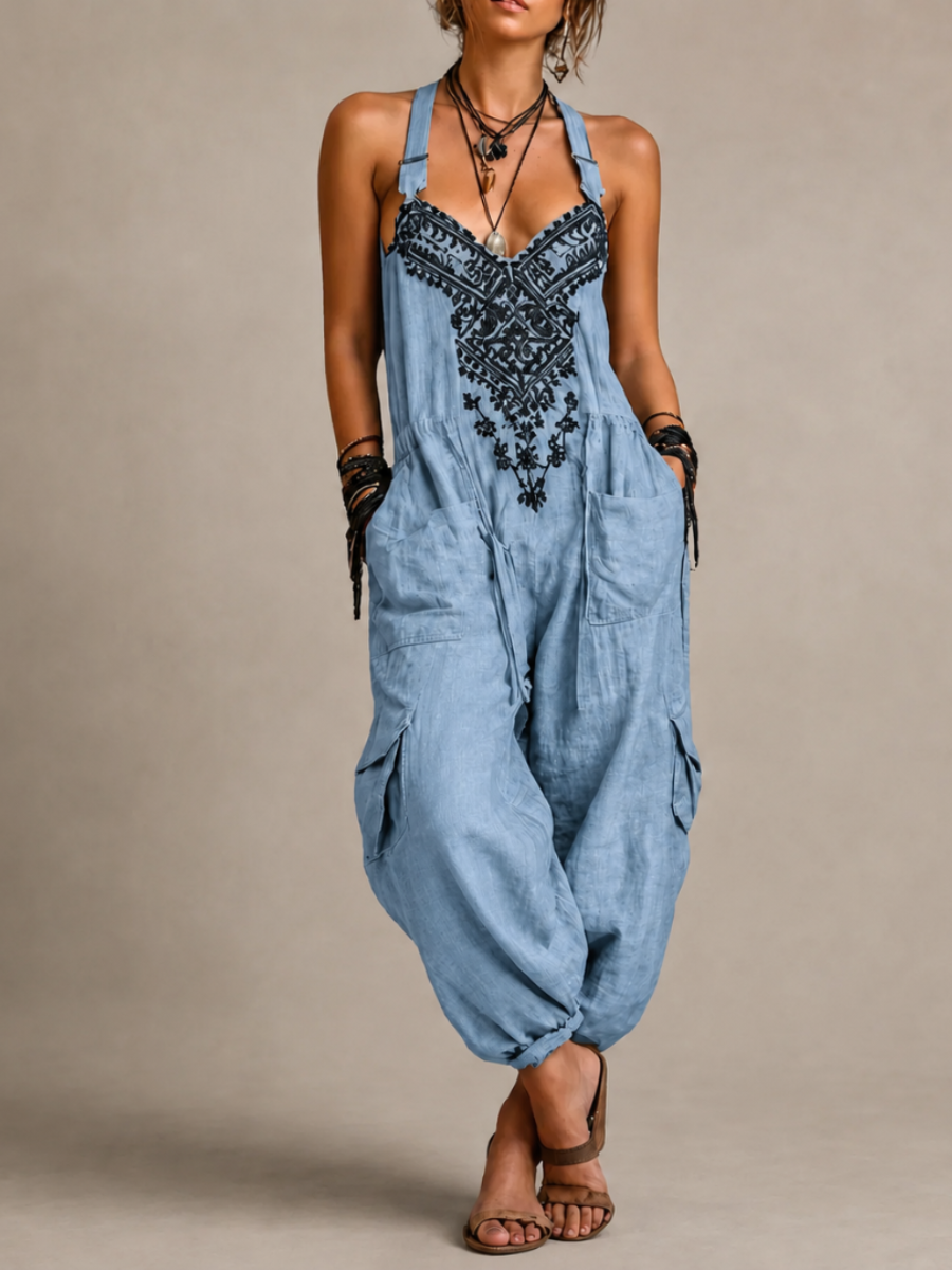 Ximena | Jumpsuit bohemio bordado