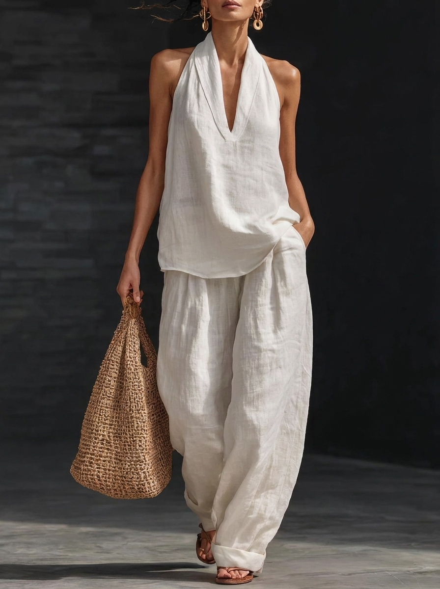 Ainhoa | Conjunto de dos piezas con textura de lino